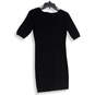 NWT Womens Black Knitted Short Sleeve Pullover Sweater Dress Size S image number 2