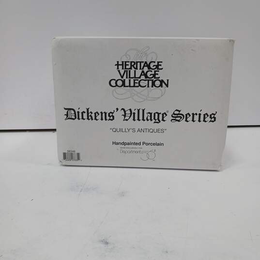 Department 56 #58348 Dickens' Village Series "Quilly's Antiques" Shop IOB image number 1