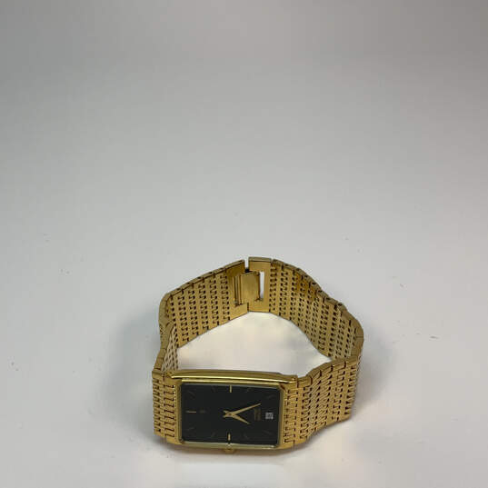 Designer Citizen Gold-Tone Chain Strap Rectangle Dial Analog Wristwatch image number 3