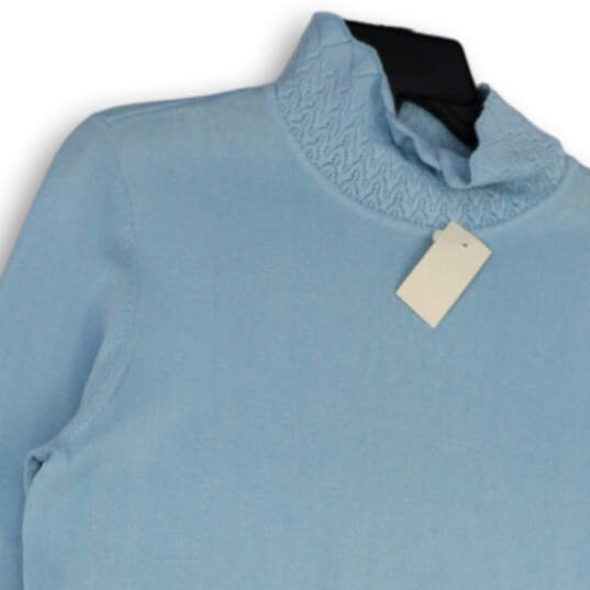 NWT Womens Blue Long Sleeve Mock Neck Tight-Knit Pullover Sweater Size XL image number 3