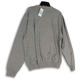 NWT Mens Gray Tan Argyle Print Crew Neck Long Sleeve Pullover Sweater Sz XL alternative image