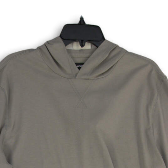 Mens Gray Long Sleeve Hooded Pullover T-Shirt Size Large image number 3