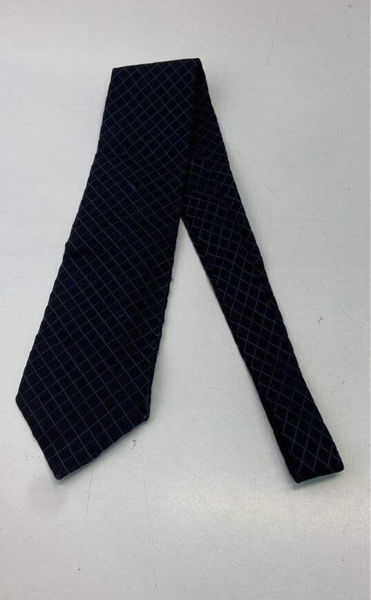 GUCCI Italy Black Check 100% Silk Necktie Tie image number 5