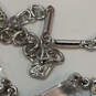 Designer Swarovski Silver-Tone Crystal Cut Stone Lobster Clasp Bib Necklace image number 4