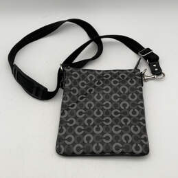 Womens Black Logo Charm Adjustable Strap Zipper Crossbody Bag alternative image