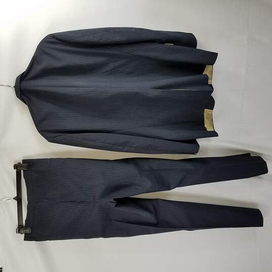 Johnny Carson Men Blue Spinstripe Suit XL 44 image number 2