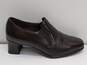 Munro American Women's Brown Leather Block Heel Comfort Shoes Size 6W image number 1