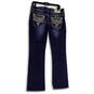 NWT Womens Blue Denim Medium Wash Sequin Bootcut Leg Jeans Size 7/8 R image number 2