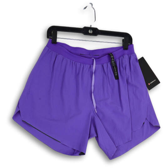 NWT Womens Lavender Pleated Elastic Waist Athletic Short Size Large image number 1
