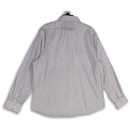 NWT Mens White Blue Striped Spread Collar Long Sleeve Button-Up Shirt Sz XL alternative image