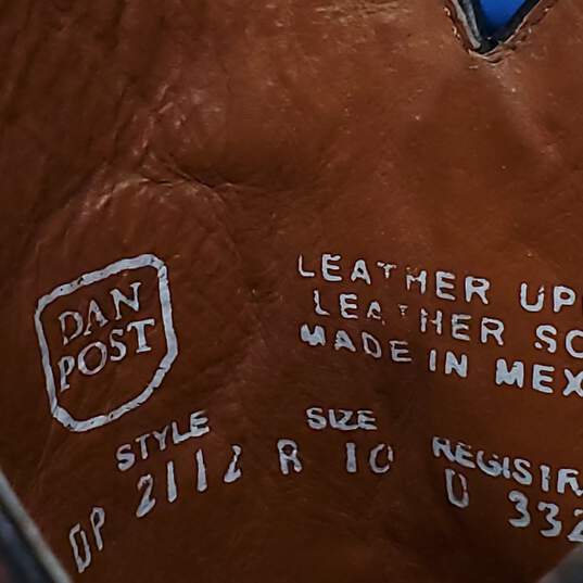 Dan Post Leather Cowboy Boots Size 10 image number 7