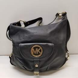 Michael Kors Pebble Leather Hobo Shoulder Bag Black