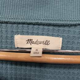 Madewell Women's Blue Waffle Knit V-Neck Sweater Size M alternative image