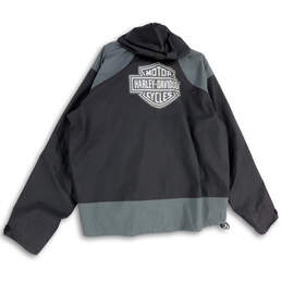 Womens Black Long Sleeve Hooded Pockets Full-Zip Rain Jacket Size XL alternative image