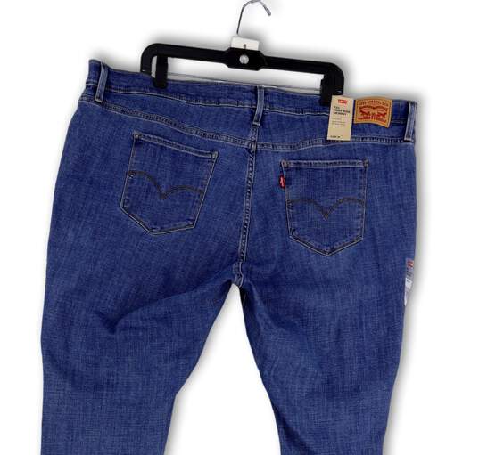 NWT Womens Blue 721 Denim Medium Wash High Rise Skinny Jeans Size 26W image number 4