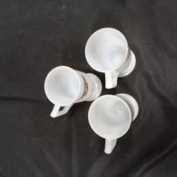 Lot of 3 Tennessee Coffee George Dickel Milk Glass White Pedestal Coffee Cups alternative image