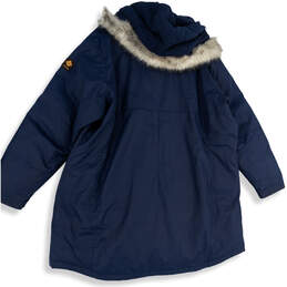 Mens Blue Faux Fur Long Sleeve Hooded Full-Zip Parka Jacket Size 3X alternative image