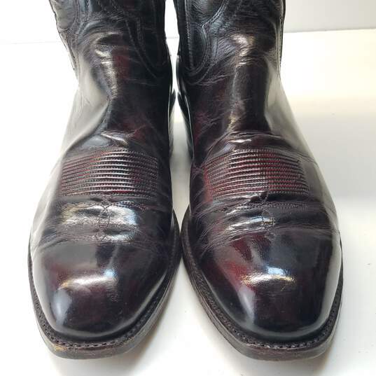 Dan Post Oxblood Leather Western Cowboy Zip Boots Women's Size 11 D image number 3