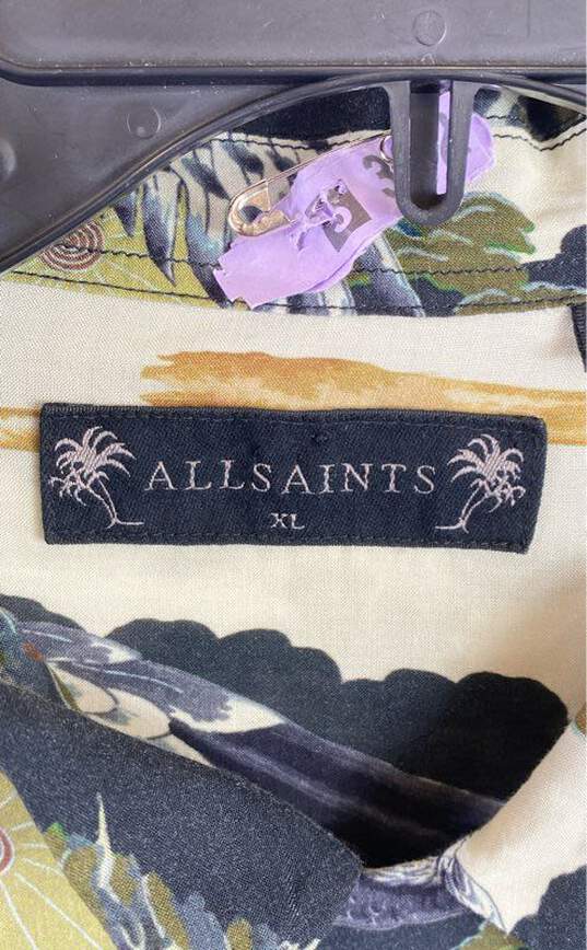 All Saints Men Black Button Up Shirt Long sleeve XL image number 3