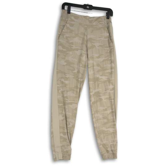 Athleta Womens Tan Camouflage Elastic Waist Pull-On Jogger Pants Size 4 image number 1