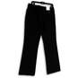 NWT Womens Black Flat Front Stretch Straight Leg Dress Pants Size 8 image number 1