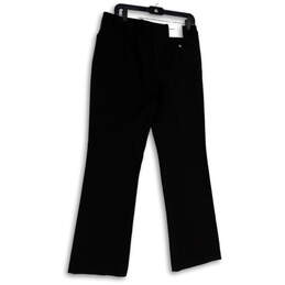 NWT Womens Black Flat Front Stretch Straight Leg Dress Pants Size 8