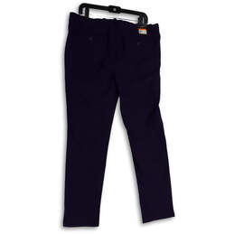 NWT Mens Blue Flat Front Slash Pocket Straight Leg Dress Pants Size 36x30 alternative image