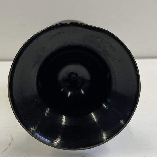 Brass on Black 15 inch Tall Etched Vase Marked India Vintage Vase image number 3