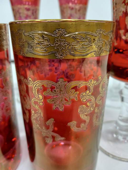 Griffe Montenapoleone Red and Gold Crystal Cups image number 2