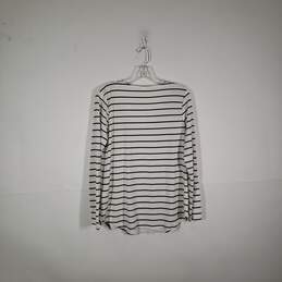 Womens Regular Fit Striped V-Neck Long Sleeve Pullover T-Shirt Size Medium alternative image