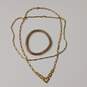 5 Piece Gold Tone Necklace & Bracelet Bundle image number 3