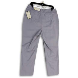 NWT Womens Gray Flat Front Straight Leg Slash Pockets Ankle Pants Size 14 alternative image