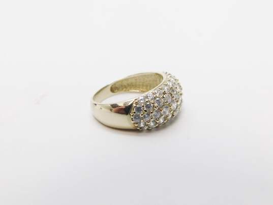 14K Yellow Gold Diamonique CZ Cluster Ring 3.4g image number 4