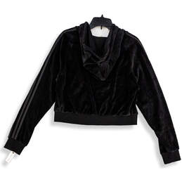 NWT Womens Black Logo Long Sleeve Pockets Full-Zip Hoodie Size X-Large alternative image