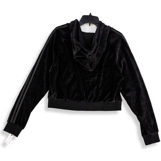 NWT Womens Black Logo Long Sleeve Pockets Full-Zip Hoodie Size X-Large image number 2