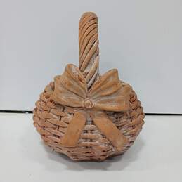 Vintage Handmade Ceramic Pottery Basket alternative image