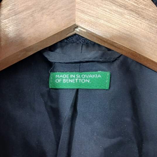 Made In Slovakia of Benetton Black Jacket Size 6/Medium (Italian Size 42) image number 4