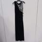 Women's Adrianna Papell Black Velvet with Silver Sequin A-Line Dress Sz 8 image number 1