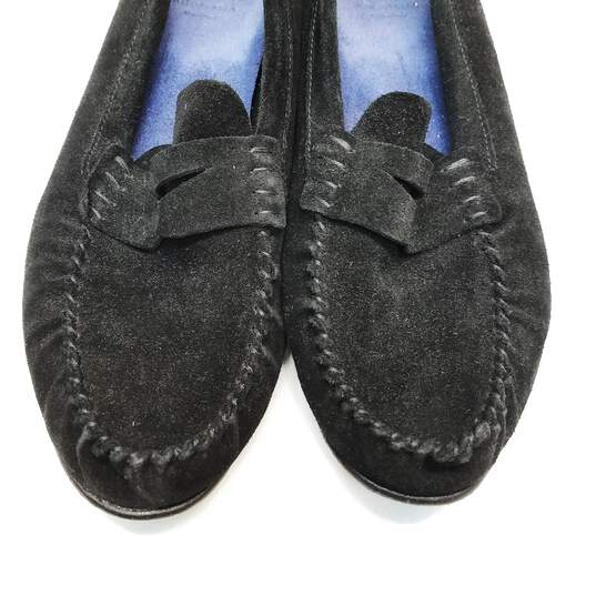 Aquatalia Black Suede Flat Loafers Shoes Women's Size 7.5 B image number 6