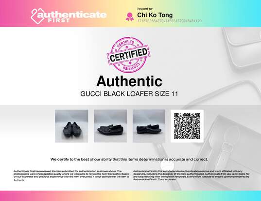 Authentic Gucci Black Loafer Dress Shoe Men 11 image number 10