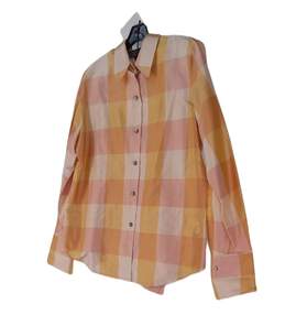Linda Allard Womens Multicolor Plaid Long Sleeve Formalwear Dress Shirt Size 14 alternative image