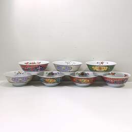 7 Eastern Porcelain Soup / Rice Footed Bowls