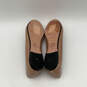 Womens Brown Leather Round Toe Low Top Slip-On Ballet Flats Size 41 image number 5