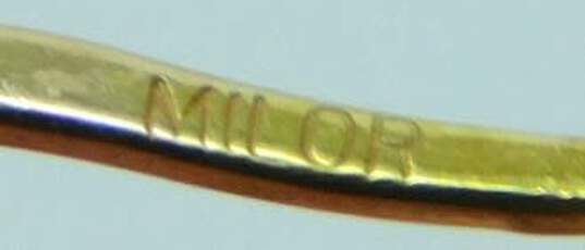Milor 14K Gold Tapered Flat Tube Hoop Earrings 3.1g image number 3