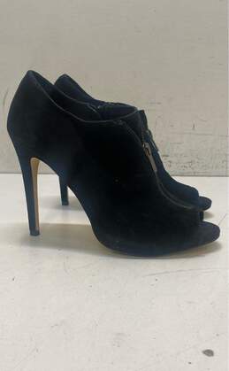 Gianni Bini Cadince Suede Peep Toe Heel Shoes Black 11