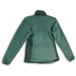 Womens Green Mock Neck Pockets Long Sleeve Full-Zip Jacket Size Medium alternative image