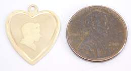 Vintage 14k Yellow Gold Etched Silhouette Heart Pendant 1g alternative image