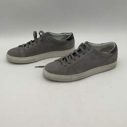 Mens Gray Suede Round Toe Lace Up Sneakers Shoes Size 9.5 alternative image