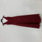 Womens Red Sleeveless Embroidered Bodice V-Neck Back Zip Maxi Dress Size 6 image number 1