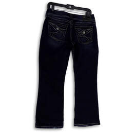 Womens Blue Denim Dark Wash Pockets Straight Leg Cropped Jeans Size 28/30 alternative image